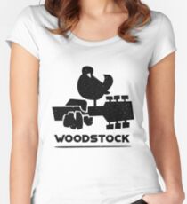 'White Dove on a Guitar' Cool Vintage Guitar Gift Women's Fitted Scoop T-Shirt