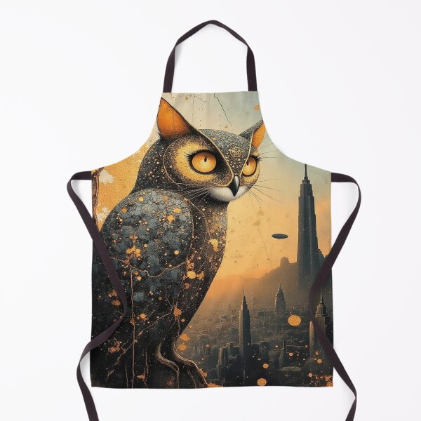 Item preview, Cosmic Owl & City Lights – Surreal wisdom meets golden visions in a futuristic evening glow designed and sold by FotoworldEdel.