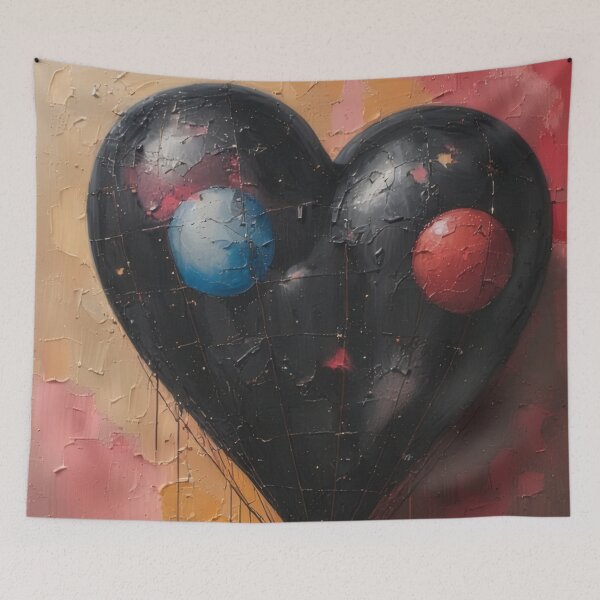 Item preview, Heart-shaped balloon in abstract oil painting designed and sold by Mianku | Für das Leben.