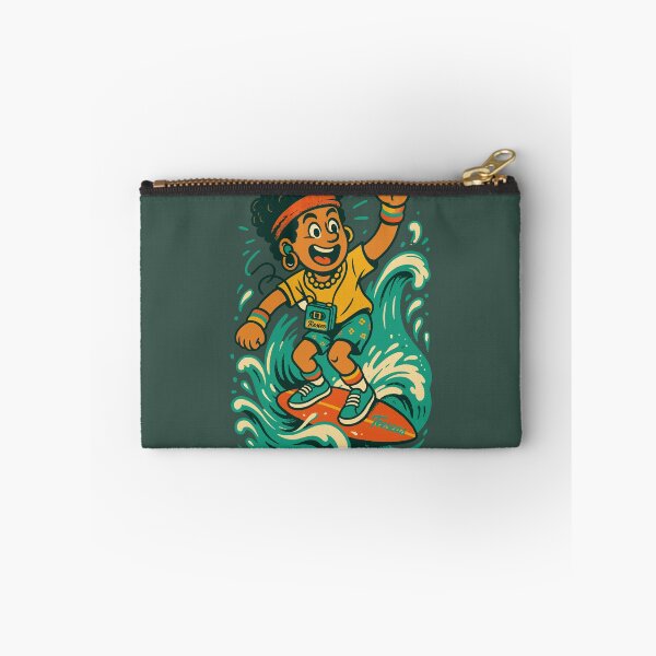 Item preview, Cool Afro Surfer Kid – Retro 90s Color Palette & 30s Animation Style designed and sold by Teeseas Wave.
