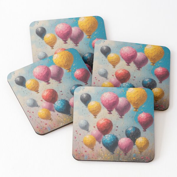 Item preview, Colorful balloons above a flower path designed and sold by Mianku | Für das Leben.