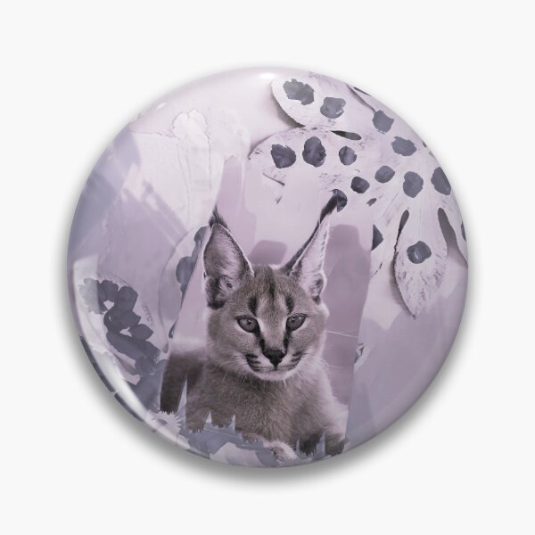 Item preview, CARACAL IN LEAVES IN SHADES OF DUSTY PURPLE, DUSTY VIOLET, DUSTY BLUE AND GREY designed and sold by Most1234.
