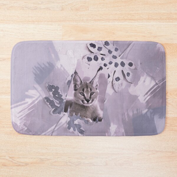 Item preview, CARACAL IN LEAVES IN SHADES OF DUSTY PURPLE, DUSTY VIOLET, DUSTY BLUE AND GREY designed and sold by Most1234.