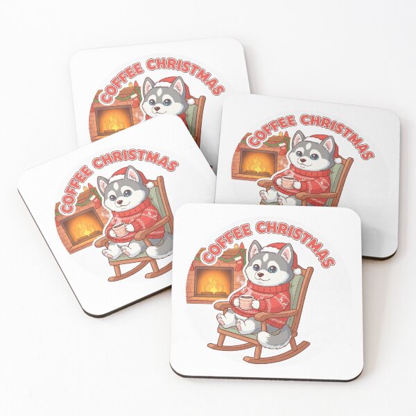 Item preview, Cozy Husky Coffee Christmas designed and sold by Astraskal.