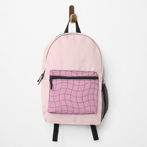 Item preview, Wavy Green Grid on Pink Pattern designed and sold by Tato's.
