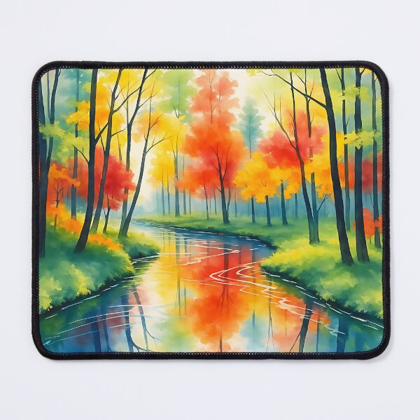 Artikelvorschau, Vibrant Autumn Forest Water Colour Reflection entworfen und verkauft von Aurea Geometry.