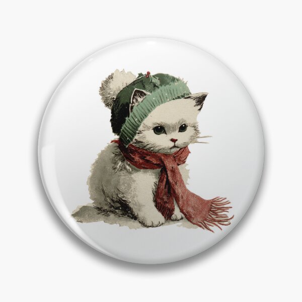 Item preview, Vintage festive kitten designed and sold by MendaciousMina.