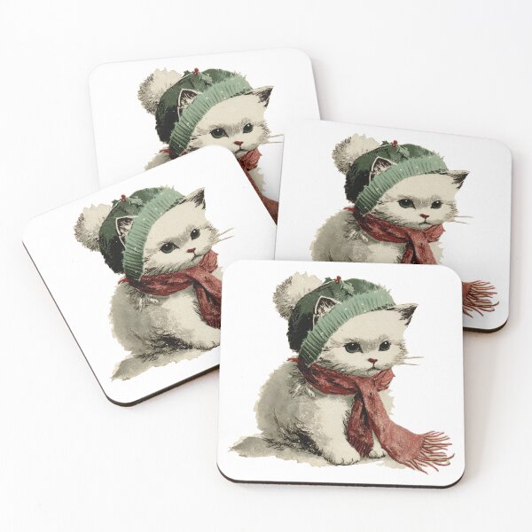 Item preview, Vintage festive kitten designed and sold by MendaciousMina.