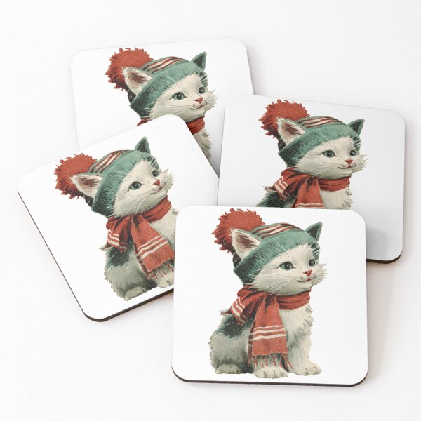 Item preview, Vintage festive kitten designed and sold by MendaciousMina.