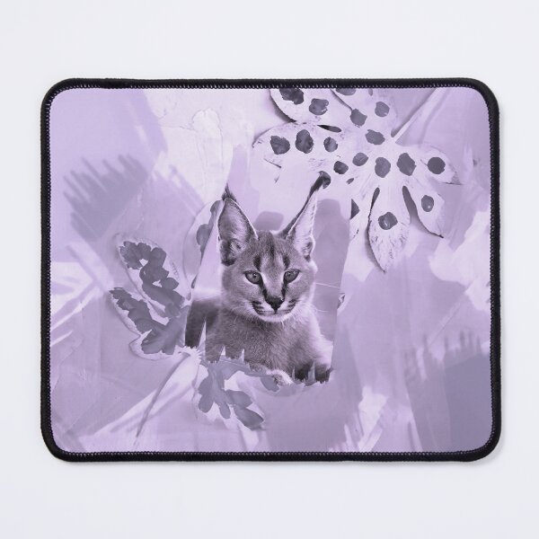 Item preview, CARACAL IN LEAVES IN SHADES OF DUSTY PURPLE, BLUE AND VIOLET designed and sold by Most1234.