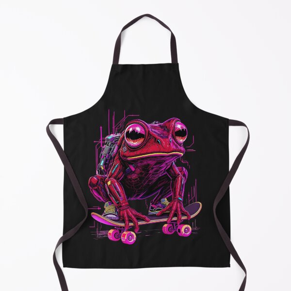 Item preview, Cyberpunk Frog Skater | Neon Future Amphibian designed and sold by ColorSplash123.