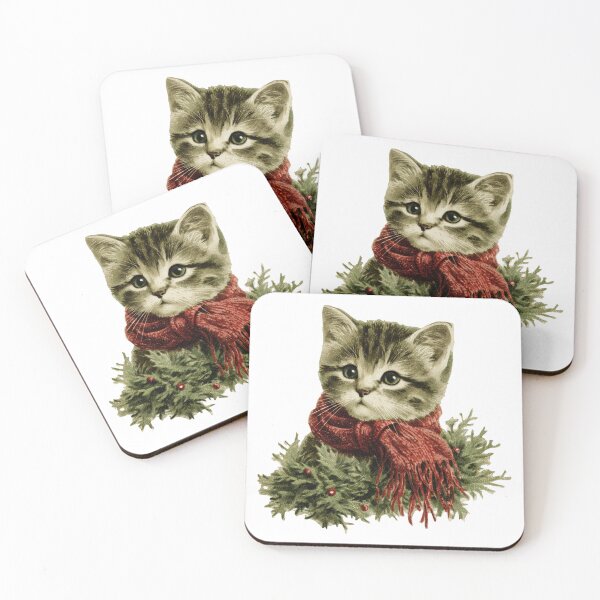 Item preview, Vintage festive kitten designed and sold by MendaciousMina.