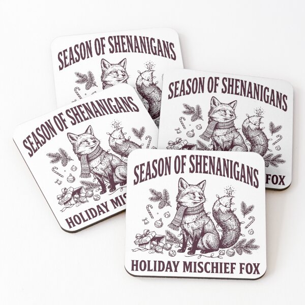 Item preview, Festive Mischief Fox Single-Ink Holiday Vector Illustration designed and sold by DiNata.