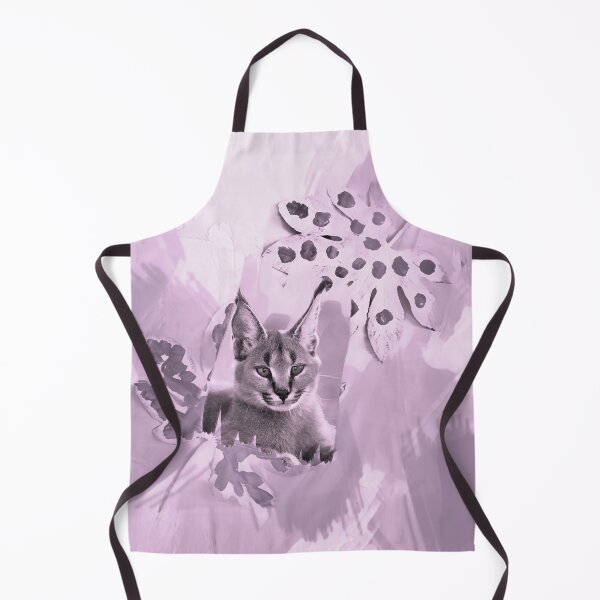 Item preview, CARACAL IN LEAVES IN SHADES OF DUSTY VIOLET, PURPLE, MAGENTA AND ROSE PINK designed and sold by Most1234.