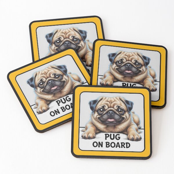 Item preview, Pug On Board - Cute Dog Car Sign designed and sold by SolaoLab.