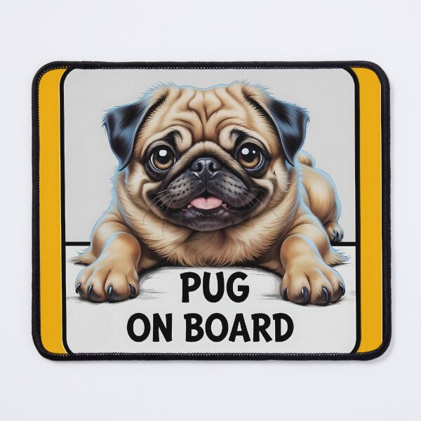 Item preview, Pug On Board - Cute Dog Car Sign designed and sold by SolaoLab.