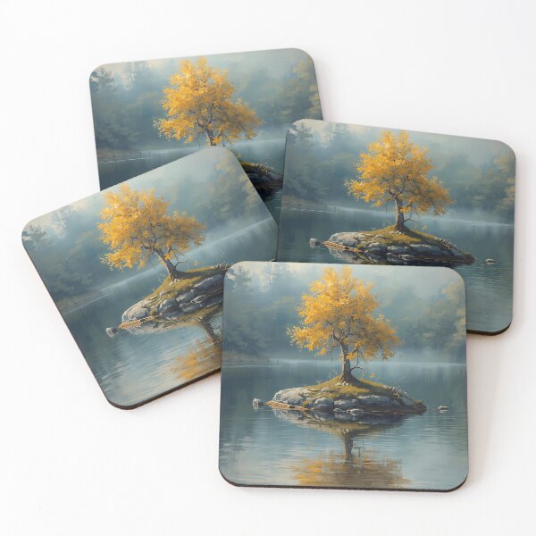 Item preview, Golden Solitude The Autumn Islet Reflection designed and sold by apeles68.
