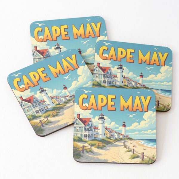 Item preview, Cape May, New Jersey - Vintage-Style Painterly Travel Poster designed and sold by LSVart.