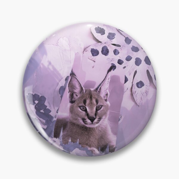 Item preview, CARACAL IN LEAVES IN SHADES OF DUSTY BLUE, ROSE PINK, VIOLET AND PURPLE designed and sold by Most1234.