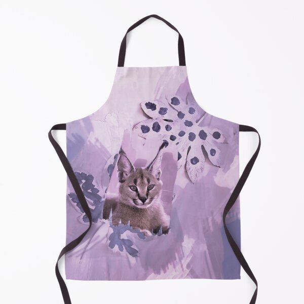 Item preview, CARACAL IN LEAVES IN SHADES OF DUSTY BLUE, ROSE PINK, VIOLET AND PURPLE designed and sold by Most1234.