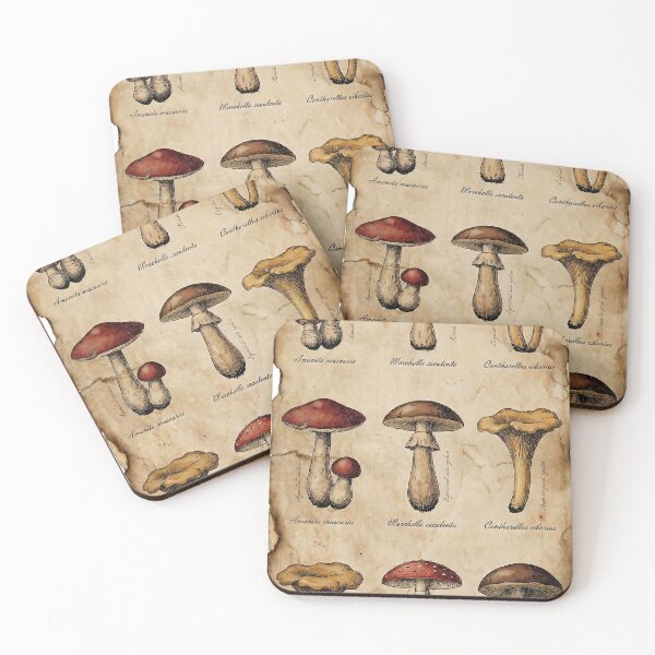 Item preview, Vintage Mushroom Identification Chart - Amanita & Morels Parchment designed and sold by The Mossy Library.
