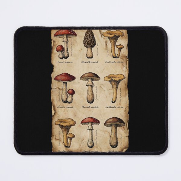 Item preview, Vintage Mushroom Identification Chart - Amanita & Morels Parchment designed and sold by The Mossy Library.