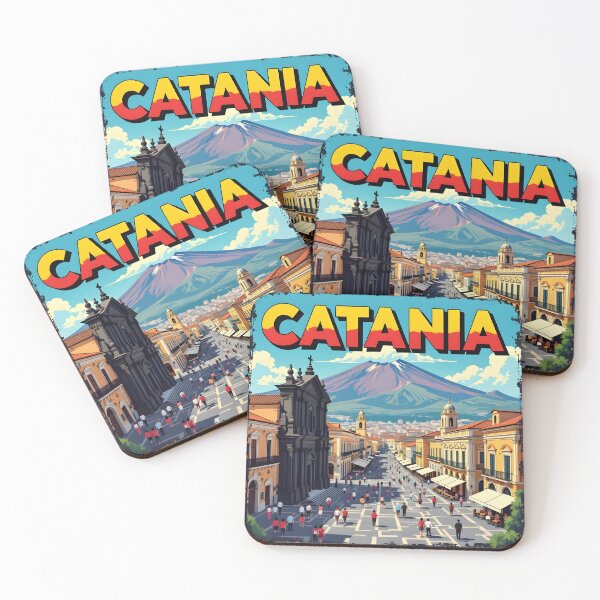 Item preview, Catania, Sicily, Italy: Vintage-Style Painterly Travel Poster designed and sold by LSVart.