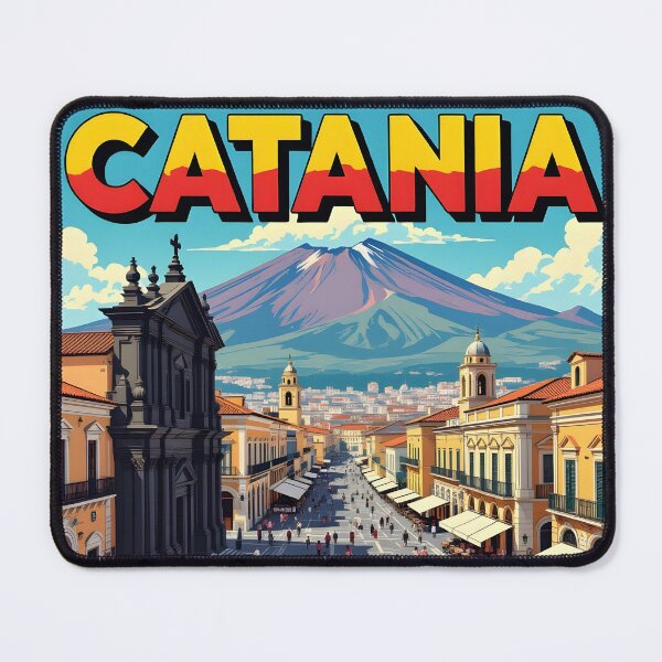 Item preview, Catania, Sicily, Italy: Vintage-Style Painterly Travel Poster designed and sold by LSVart.