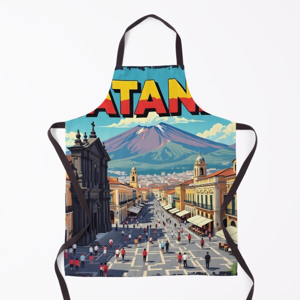 Item preview, Catania, Sicily, Italy: Vintage-Style Painterly Travel Poster designed and sold by LSVart.