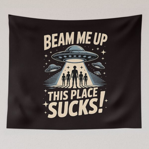 Item preview, Retro Sci-Fi Alien – Beam Me Up This Place Sucks designed and sold by Redgiant87x.