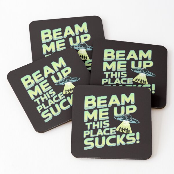 Item preview, UFO Lover Retro Humor – Beam Me Up This Place Sucks designed and sold by Redgiant87x.