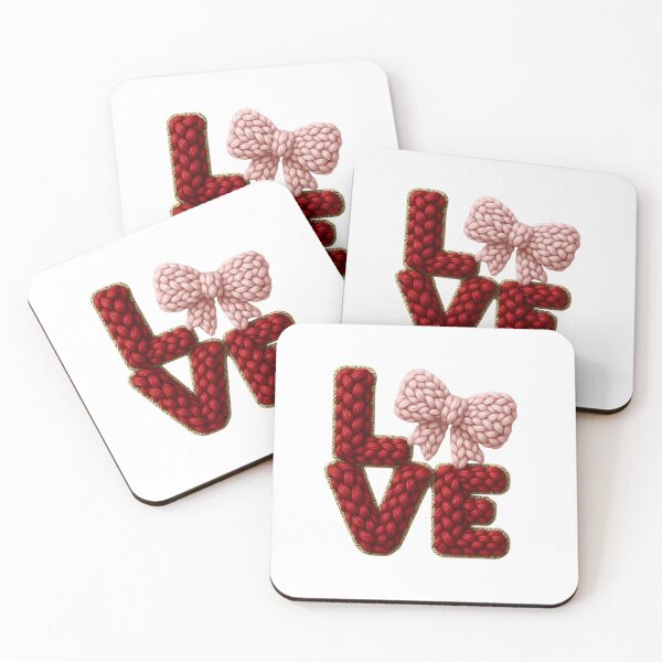 Item preview, Coquette Knit LOVE Typography – Valentine’s Day Cute Bow Art designed and sold by WHDProduction45.