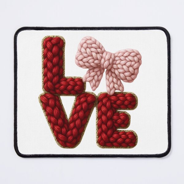 Item preview, Coquette Knit LOVE Typography – Valentine’s Day Cute Bow Art designed and sold by WHDProduction45.
