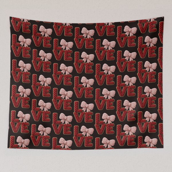 Item preview, Coquette Knit LOVE Typography – Valentine’s Day Cute Bow Art designed and sold by WHDProduction45.
