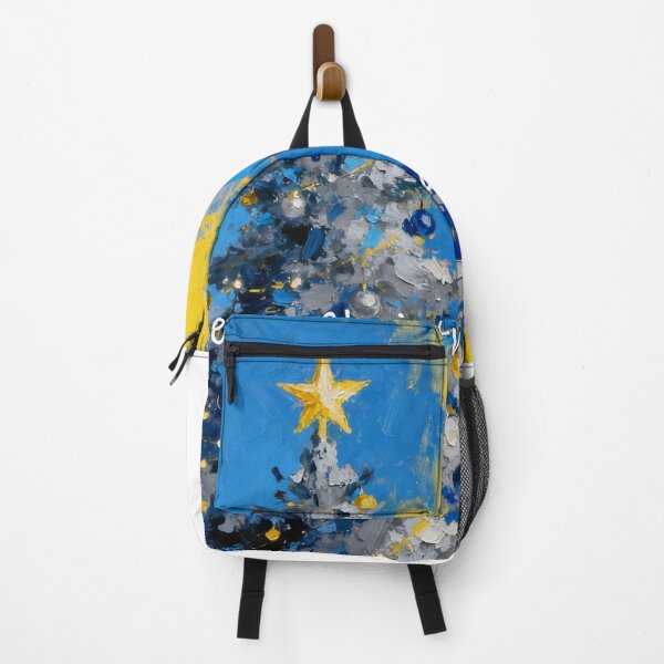 Item preview, Textured Blue & Yellow Christmas Tree Oil Painting Art designed and sold by wangkyxing.