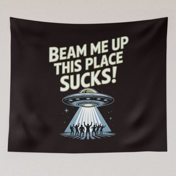 Item preview, Vintage Alien Abduction – Beam Me Up This Place Sucks designed and sold by Redgiant87x.