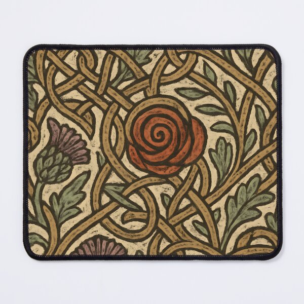 Item preview, Celtic Knotwork Folk Floral Tapestry – Spiral Blossom Pattern designed and sold by Artsy-With.