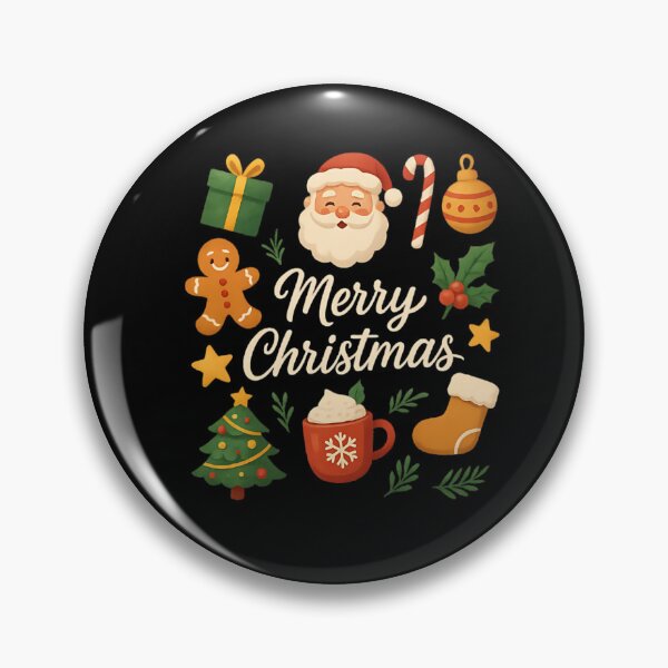 Item preview, Merry Christmas Icons – Festive Holiday Illustration Tee designed and sold by The-Daily-Drape.