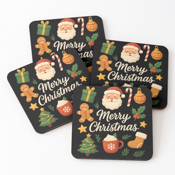 Item preview, Merry Christmas Icons – Festive Holiday Illustration Tee designed and sold by The-Daily-Drape.