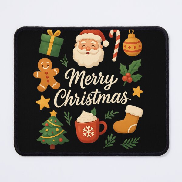 Item preview, Merry Christmas Icons – Festive Holiday Illustration Tee designed and sold by The-Daily-Drape.