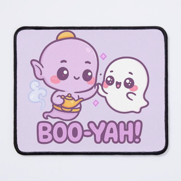 Item preview, Genie & Ghost High-Five – Kawaii Halloween Cartoon “BOO-YAH!” designed and sold by JonelCrafts.