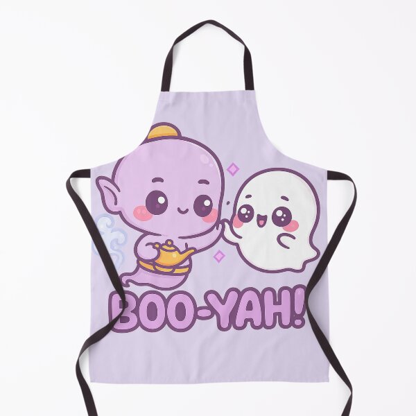 Item preview, Genie & Ghost High-Five – Kawaii Halloween Cartoon “BOO-YAH!” designed and sold by JonelCrafts.
