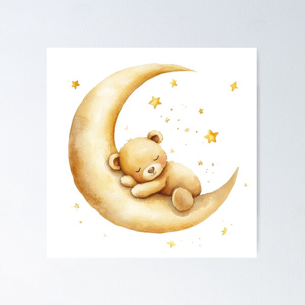 Item preview, Sleeping Bear On The Moon Baby Shower designed and sold by OutbreakDesigns.