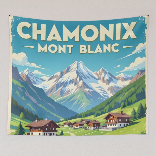 Item preview, Chamonix, Mont Blanc, France: Vintage Painterly Travel Poster designed and sold by LSVart.