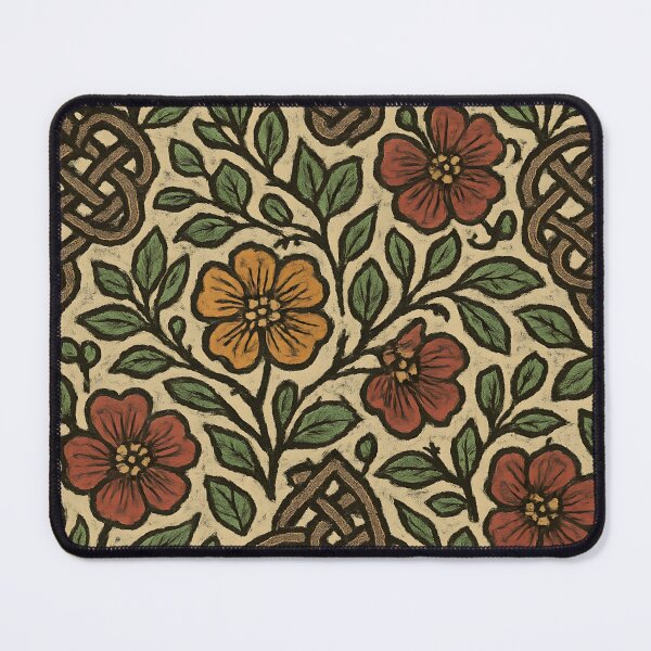 Item preview, Celtic Knotwork Folk Floral Tapestry – Interlaced Flowers designed and sold by Artsy-With.