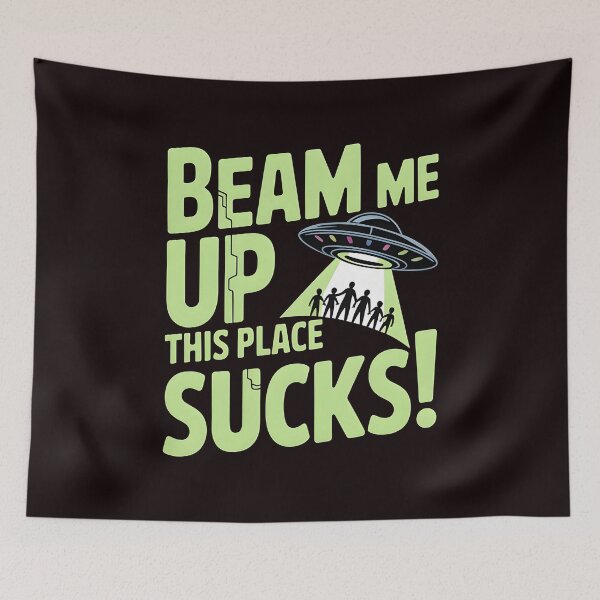 Item preview, Retro UFO Escape – Beam Me Up This Place Sucks designed and sold by Redgiant87x.