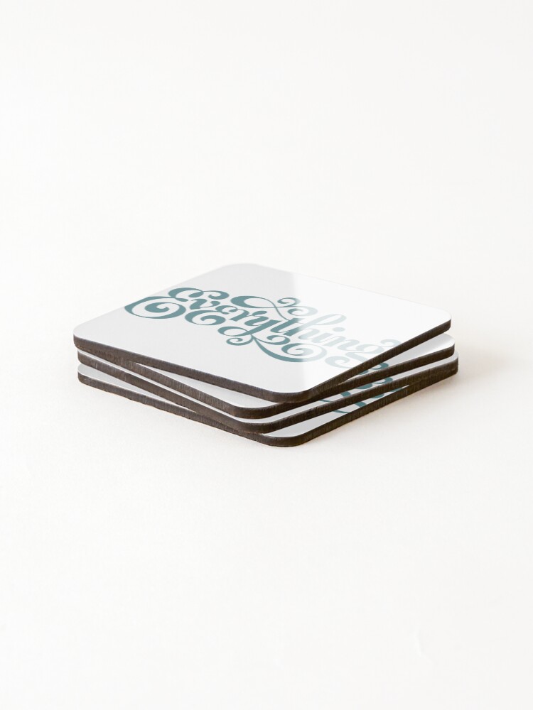 Thumbnail 4 of 5, Coasters (Set of 4), Everything Retro Script Lettering Design designed and sold by andry01.