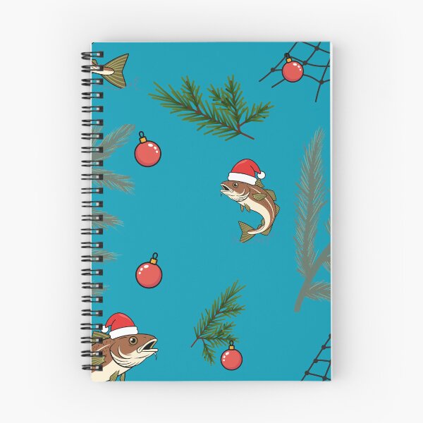 Item preview, Cod Christmas – Santa Hat Cod Fish & Spruce Coastal Holiday Seamless Pattern designed and sold by kitchpartyrebel.