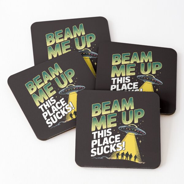 Item preview, Funny Sci-Fi Alien Retro Style – Beam Me Up This Place Sucks designed and sold by Redgiant87x.