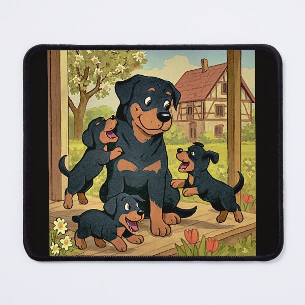 Item preview, Rottweiller on the porch with Puppies designed and sold by Helios Be. Lavsh.